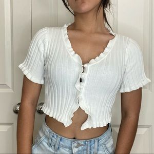Ribbed Cropped Tee